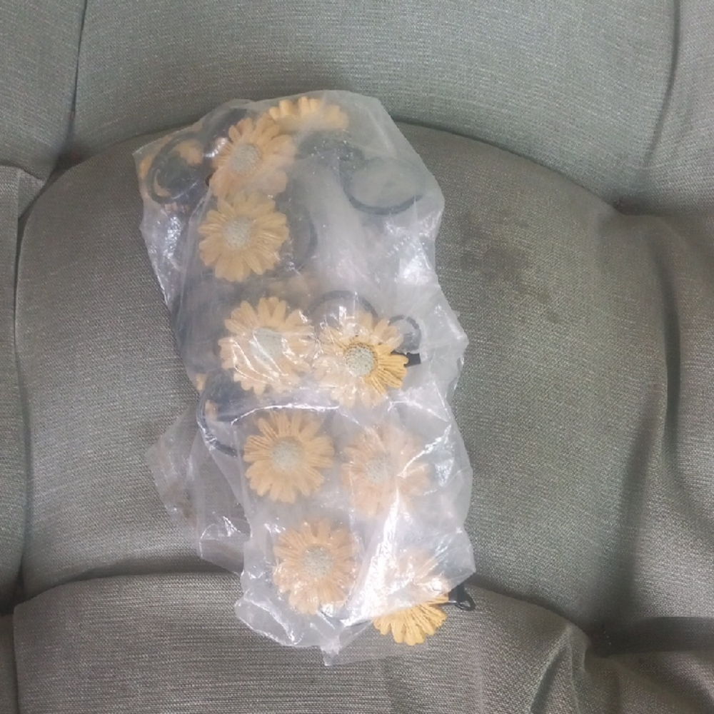 Floral Hair Ties - Yellow